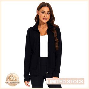 Modern Aviator Scrub Jacket Long Sleeve Fitted Professional Lightweight Stretch